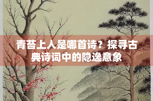 青苔上人是哪首诗？探寻古典诗词中的隐逸意象