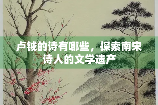 卢钺的诗有哪些，探索南宋诗人的文学遗产