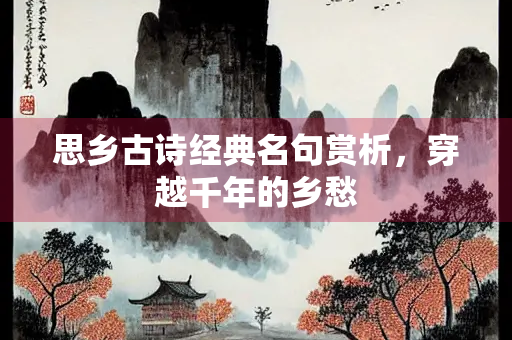 思乡古诗经典名句赏析，穿越千年的乡愁