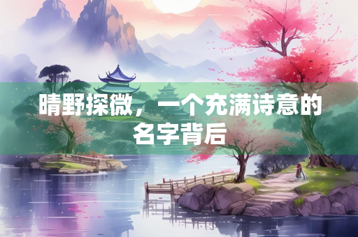 晴野探微，一个充满诗意的名字背后