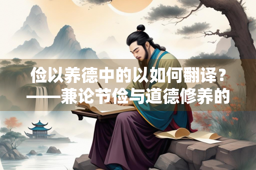 俭以养德中的以如何翻译？——兼论节俭与道德修养的关系