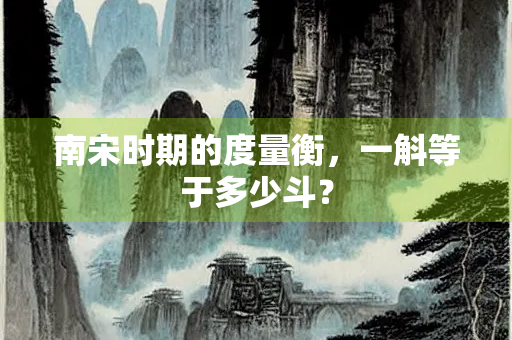 南宋时期的度量衡，一斛等于多少斗？