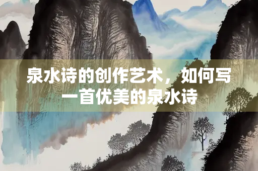 泉水诗的创作艺术，如何写一首优美的泉水诗