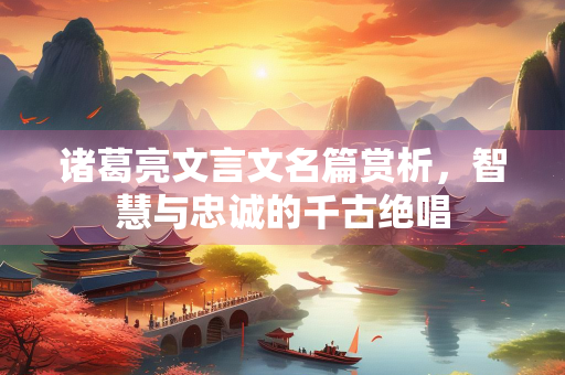 诸葛亮文言文名篇赏析，智慧与忠诚的千古绝唱