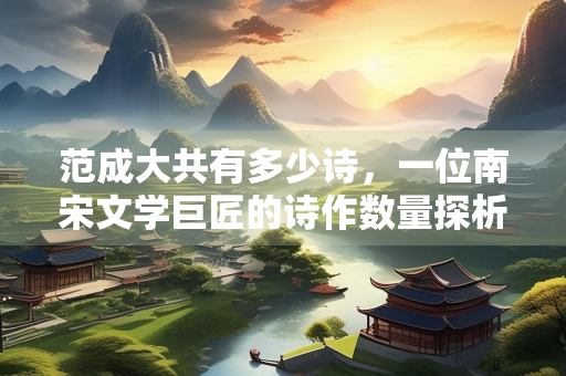 范成大共有多少诗，一位南宋文学巨匠的诗作数量探析