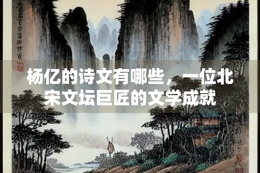 杨亿的诗文有哪些，一位北宋文坛巨匠的文学成就