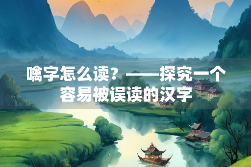 噙字怎么读？——探究一个容易被误读的汉字