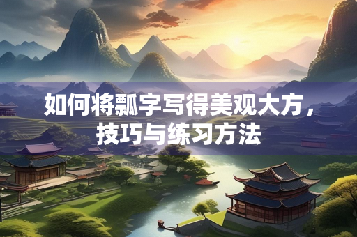 如何将瓢字写得美观大方，技巧与练习方法