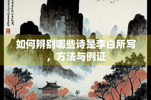 如何辨别哪些诗是李白所写，方法与例证