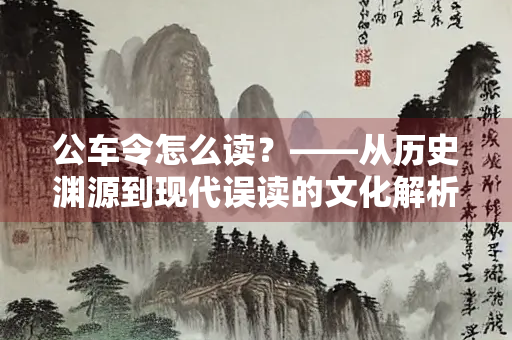 公车令怎么读？——从历史渊源到现代误读的文化解析