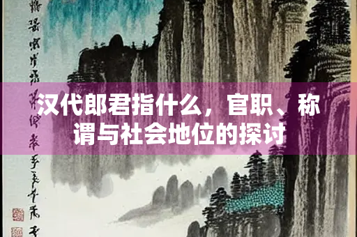 汉代郎君指什么，官职、称谓与社会地位的探讨