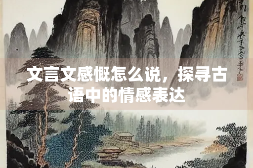 文言文感慨怎么说，探寻古语中的情感表达