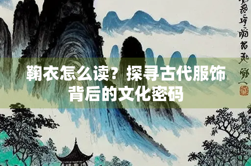 鞠衣怎么读？探寻古代服饰背后的文化密码