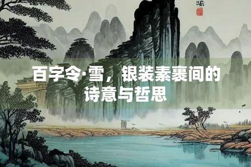 百字令·雪，银装素裹间的诗意与哲思