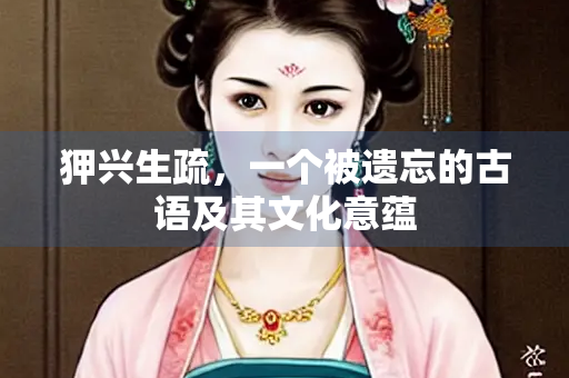 狎兴生疏，一个被遗忘的古语及其文化意蕴