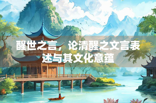 醒世之言，论清醒之文言表述与其文化意蕴