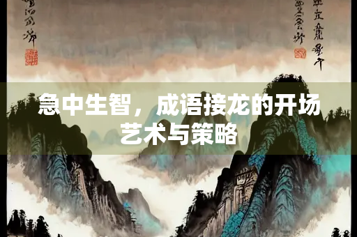 急中生智，成语接龙的开场艺术与策略