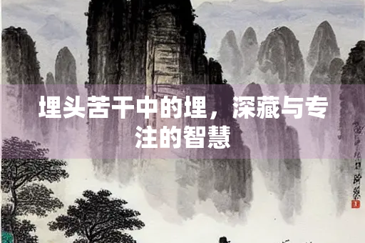 埋头苦干中的埋，深藏与专注的智慧
