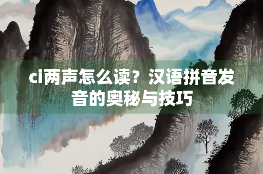 ci两声怎么读？汉语拼音发音的奥秘与技巧
