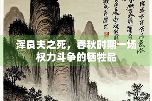 浑良夫之死，春秋时期一场权力斗争的牺牲品