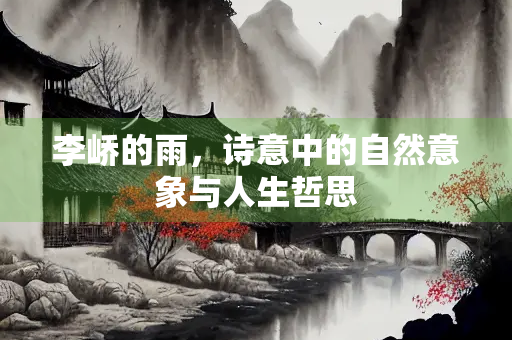 李峤的雨，诗意中的自然意象与人生哲思