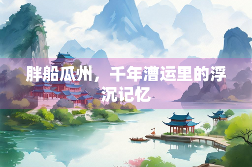 胖船瓜州，千年漕运里的浮沉记忆