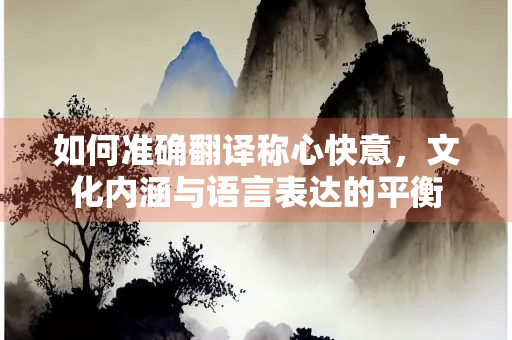 如何准确翻译称心快意，文化内涵与语言表达的平衡