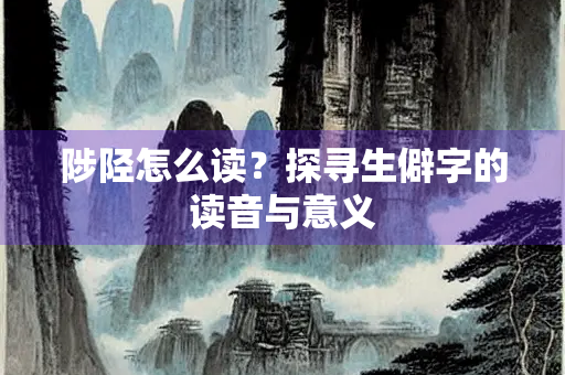 陟陉怎么读？探寻生僻字的读音与意义