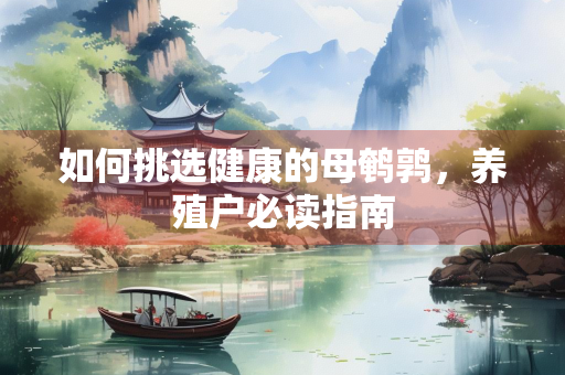 如何挑选健康的母鹌鹑，养殖户必读指南