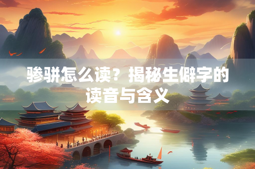 骖骈怎么读？揭秘生僻字的读音与含义
