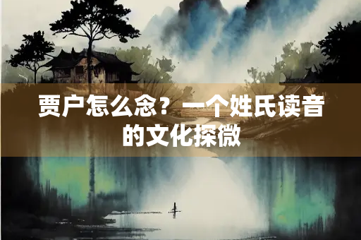 贾户怎么念？一个姓氏读音的文化探微