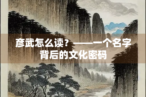 彦武怎么读？——一个名字背后的文化密码