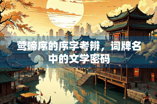 莺啼序的序字考辨，词牌名中的文学密码