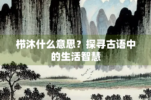 栉沐什么意思？探寻古语中的生活智慧