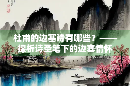 杜甫的边塞诗有哪些？——探析诗圣笔下的边塞情怀