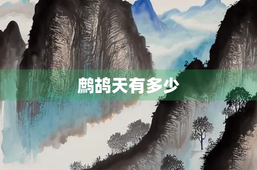 鹧鸪天有多少