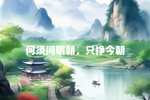 何须问明朝，只挣今朝