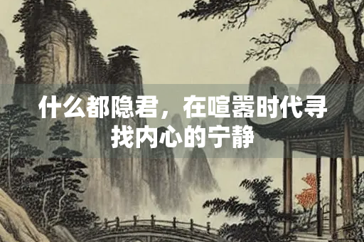 什么都隐君，在喧嚣时代寻找内心的宁静