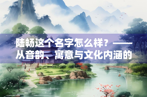 陆畅这个名字怎么样？——从音韵、寓意与文化内涵的深度解析
