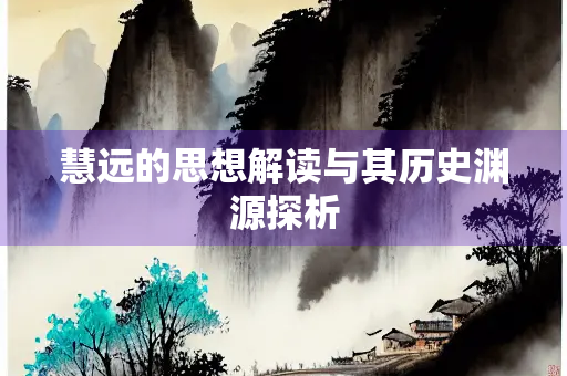 慧远的思想解读与其历史渊源探析