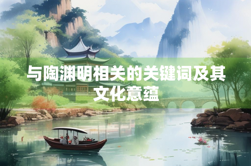 与陶渊明相关的关键词及其文化意蕴