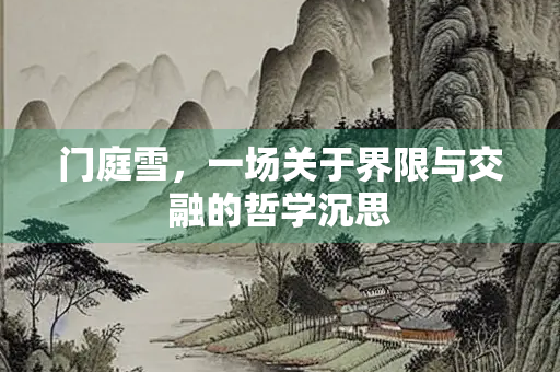 门庭雪，一场关于界限与交融的哲学沉思