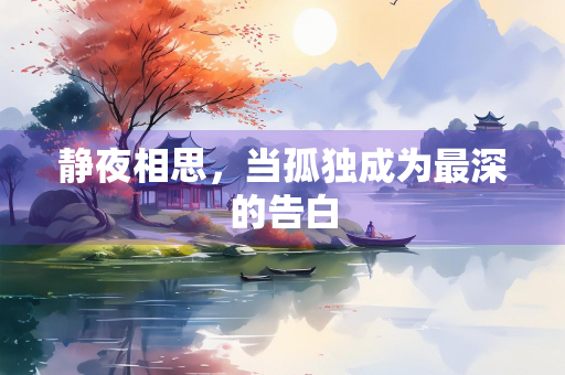 静夜相思，当孤独成为最深的告白
