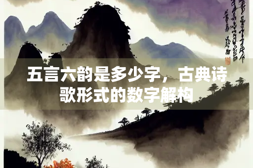 五言六韵是多少字，古典诗歌形式的数字解构