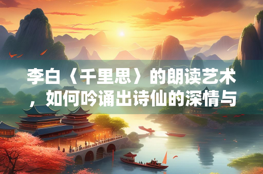 李白〈千里思〉的朗读艺术，如何吟诵出诗仙的深情与豪迈