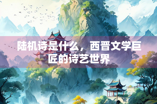 陆机诗是什么，西晋文学巨匠的诗艺世界