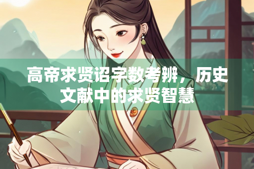 高帝求贤诏字数考辨，历史文献中的求贤智慧
