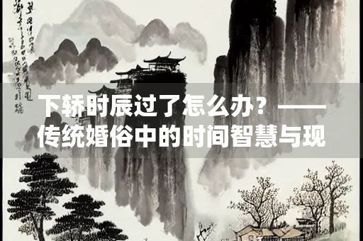 下轿时辰过了怎么办？——传统婚俗中的时间智慧与现代应对之道