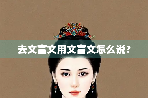 去文言文用文言文怎么说？