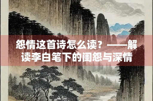 怨情这首诗怎么读？——解读李白笔下的闺怨与深情